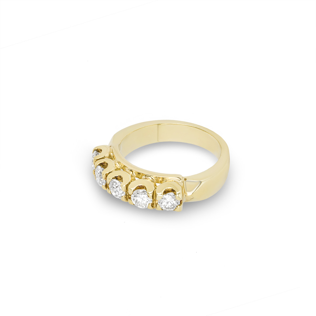 Yellow Gold Diamond Five-Stone Ring 1.00ct TDW